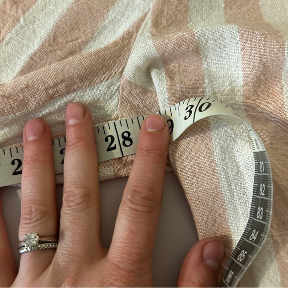 LINEN LUX Linen Blend Flowy Wide Leg Striped Pants Size Med Pink White Coastal - Picture 5 of 7